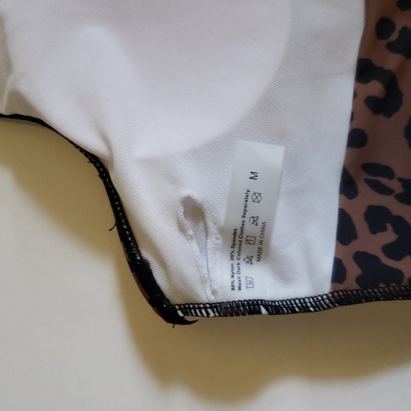 90 Degree By Reflex Sports Bra Stone Large Bonus Shein Leopard Swim Tank Med - Picture 6 of 7